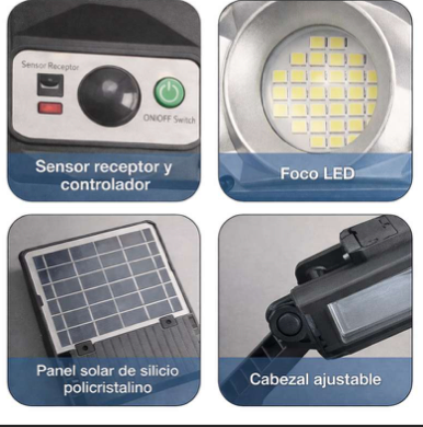 Lámpara solar con 10 luces LED y sensor de movimiento