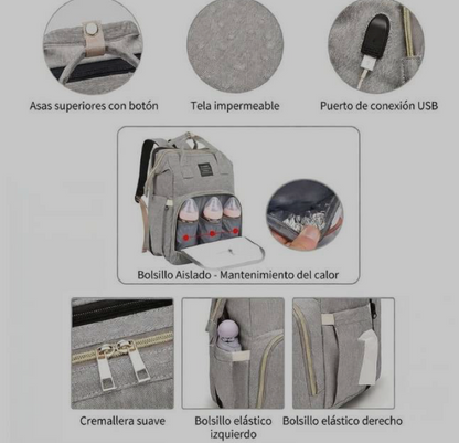 Mochila Cambiador Bebés Multifunción