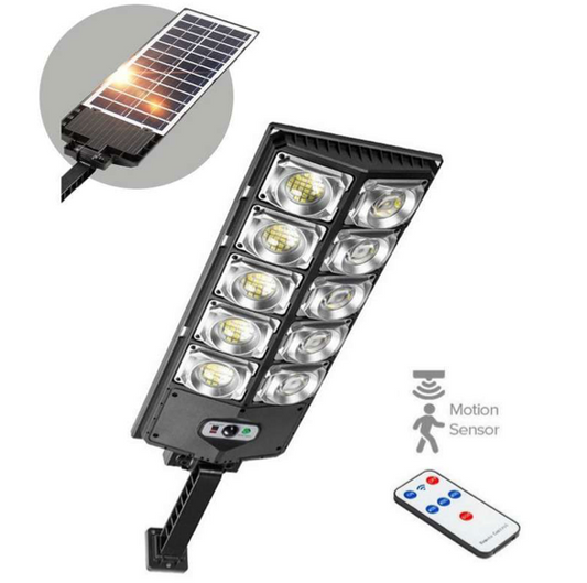 Lámpara solar con 10 luces LED y sensor de movimiento